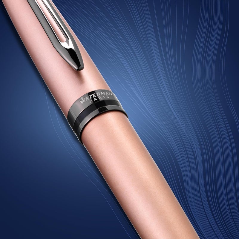 Waterman Expert Fountain Pen - Metallic Rose Gold Lacquer with Ruthenium Trim - Image 5